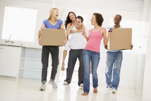 Student removals service in Greenwich with boxes and furniture ready for transport
