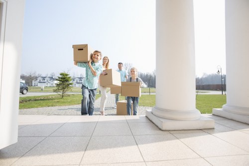 Loading furniture into a moving truck for a Greenwich move