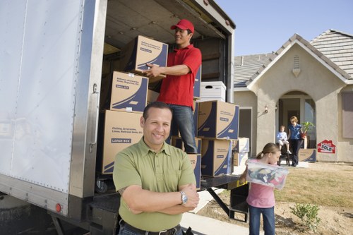 Removal truck loading for a Greenwich house move