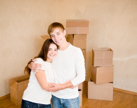 Commercial moving team loading office equipment in Greenwich