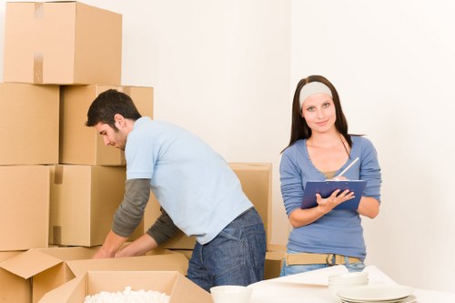 Packed household items prepared for house removals in Greenwich