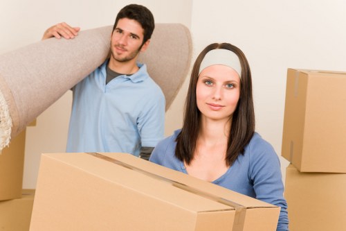 Van service navigating Greenwich streets for a home or office move